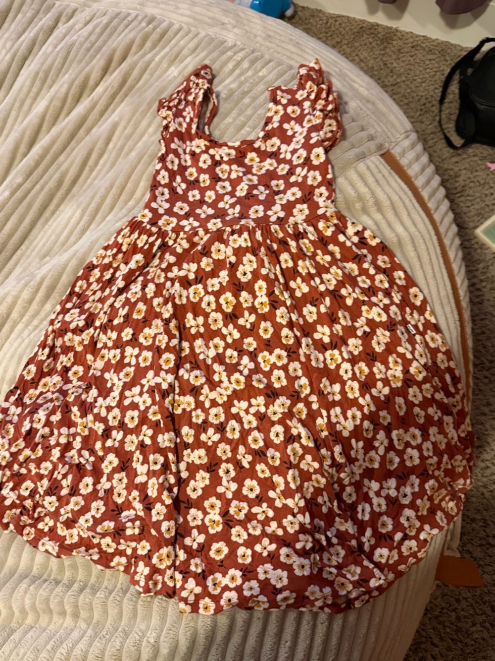 little sleepies mocha blossom flutter twirl dress